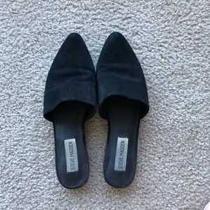 Steve Madden black suede mules